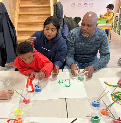 Grootouders op bezoek bij juf Stephanie en juf Tessa