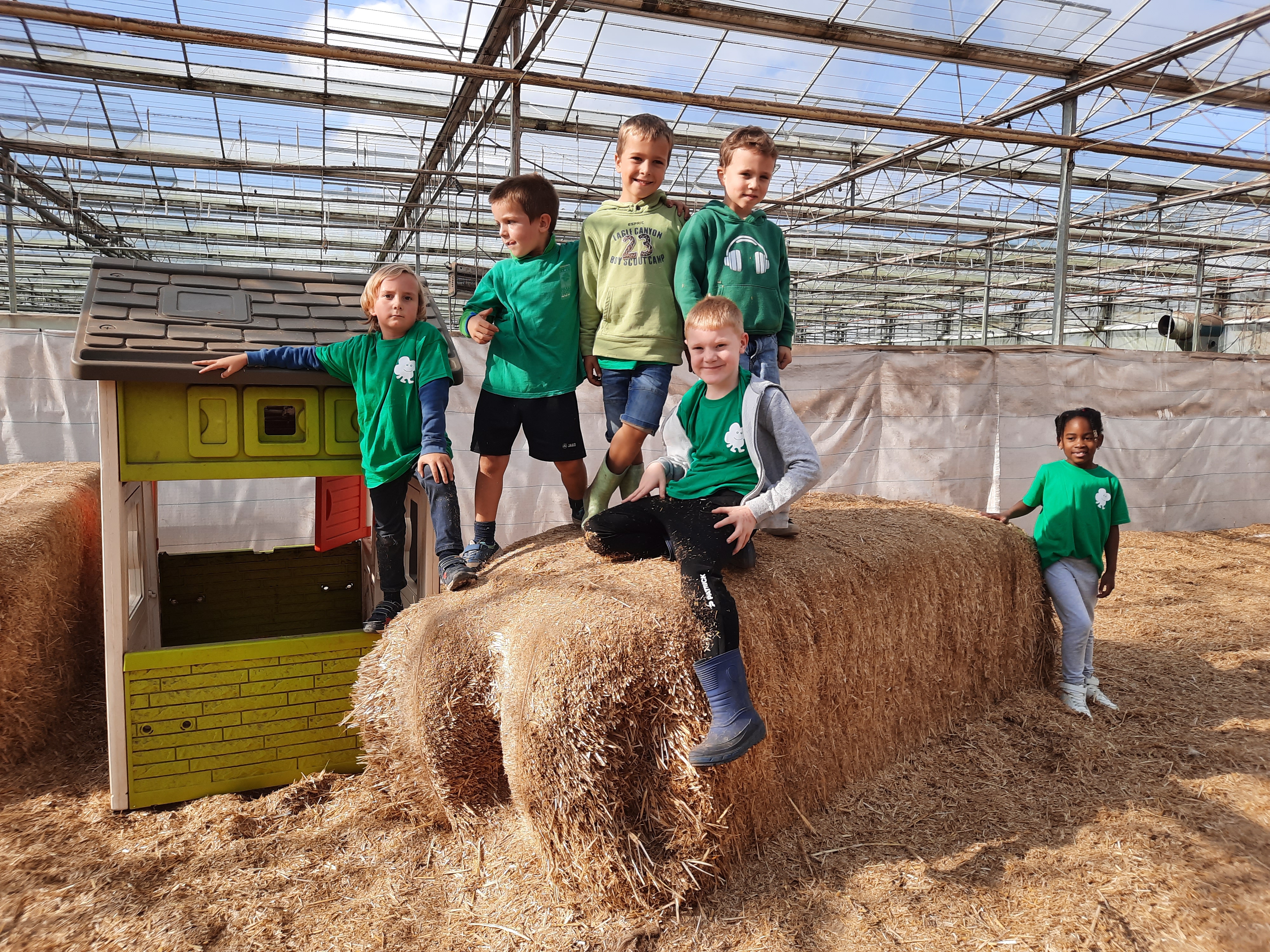 Het eerste leerjaar op uitstap naar het Struisvogelnest in Lier.