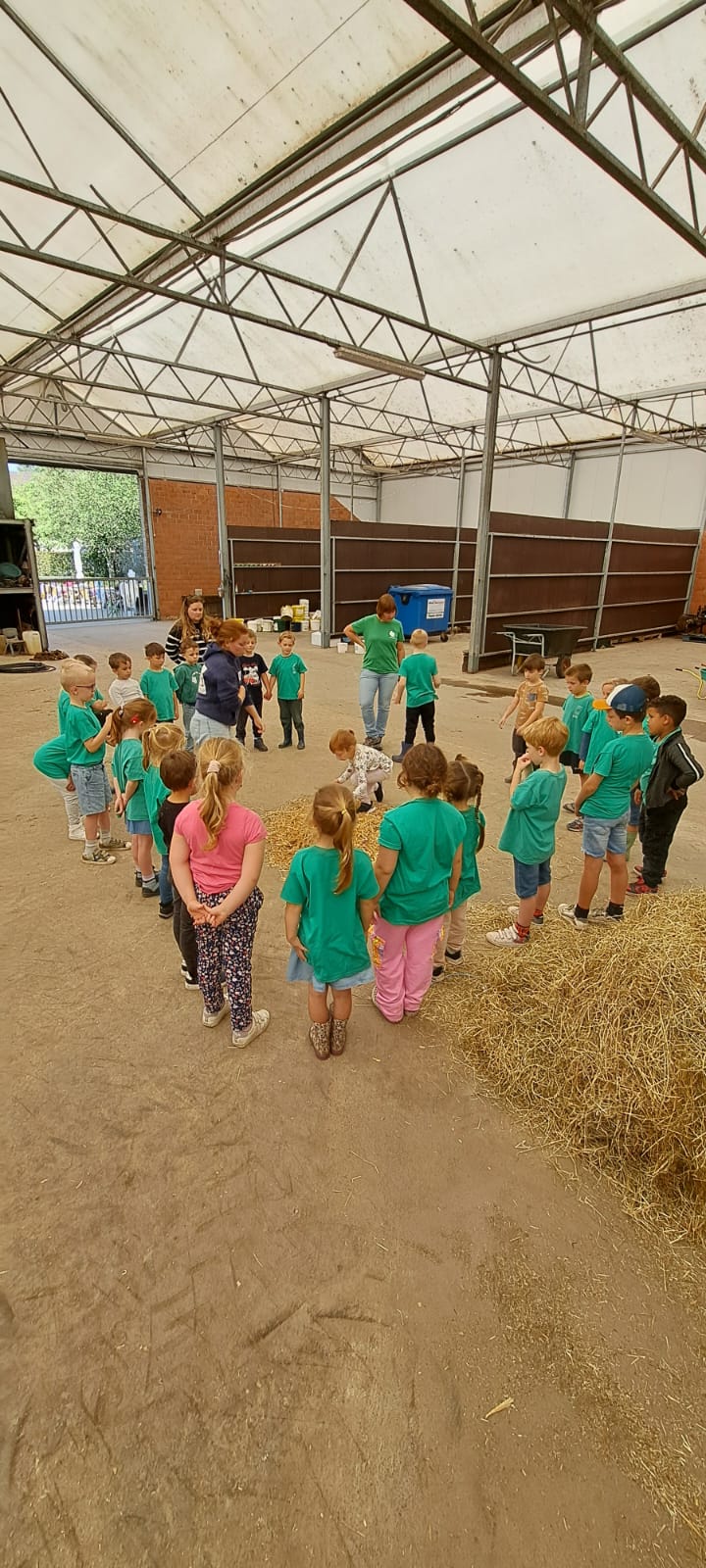 Het eerste leerjaar op uitstap naar het Struisvogelnest in Lier.